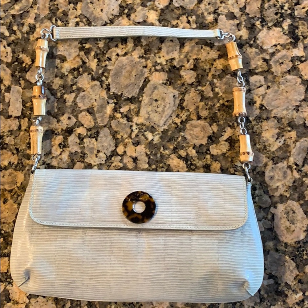 Talbots gray leather purse